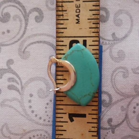 Turquoise 925 Silver Earrings - Picture 5 of 6